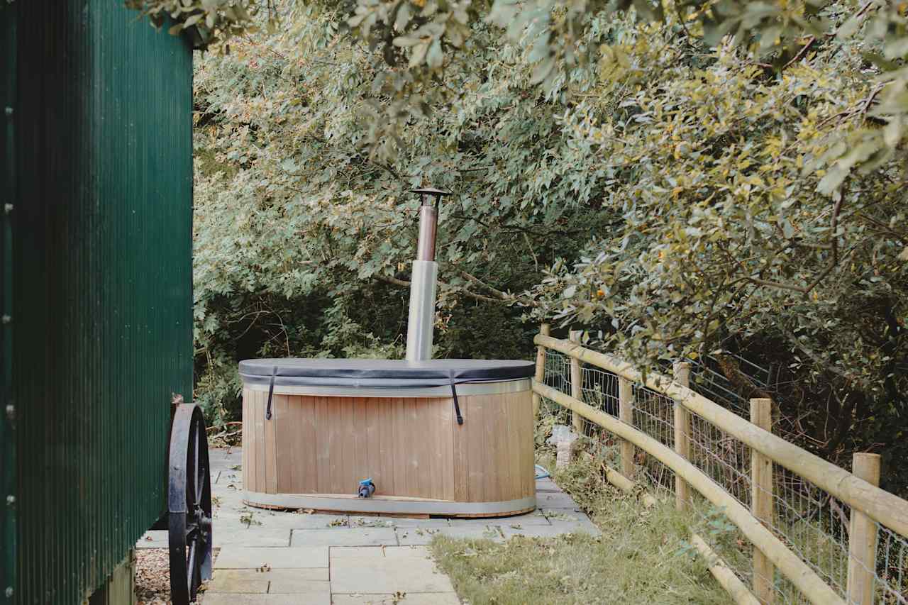 Wood-fired hot tub