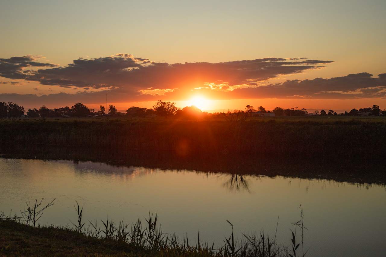 River at sunset