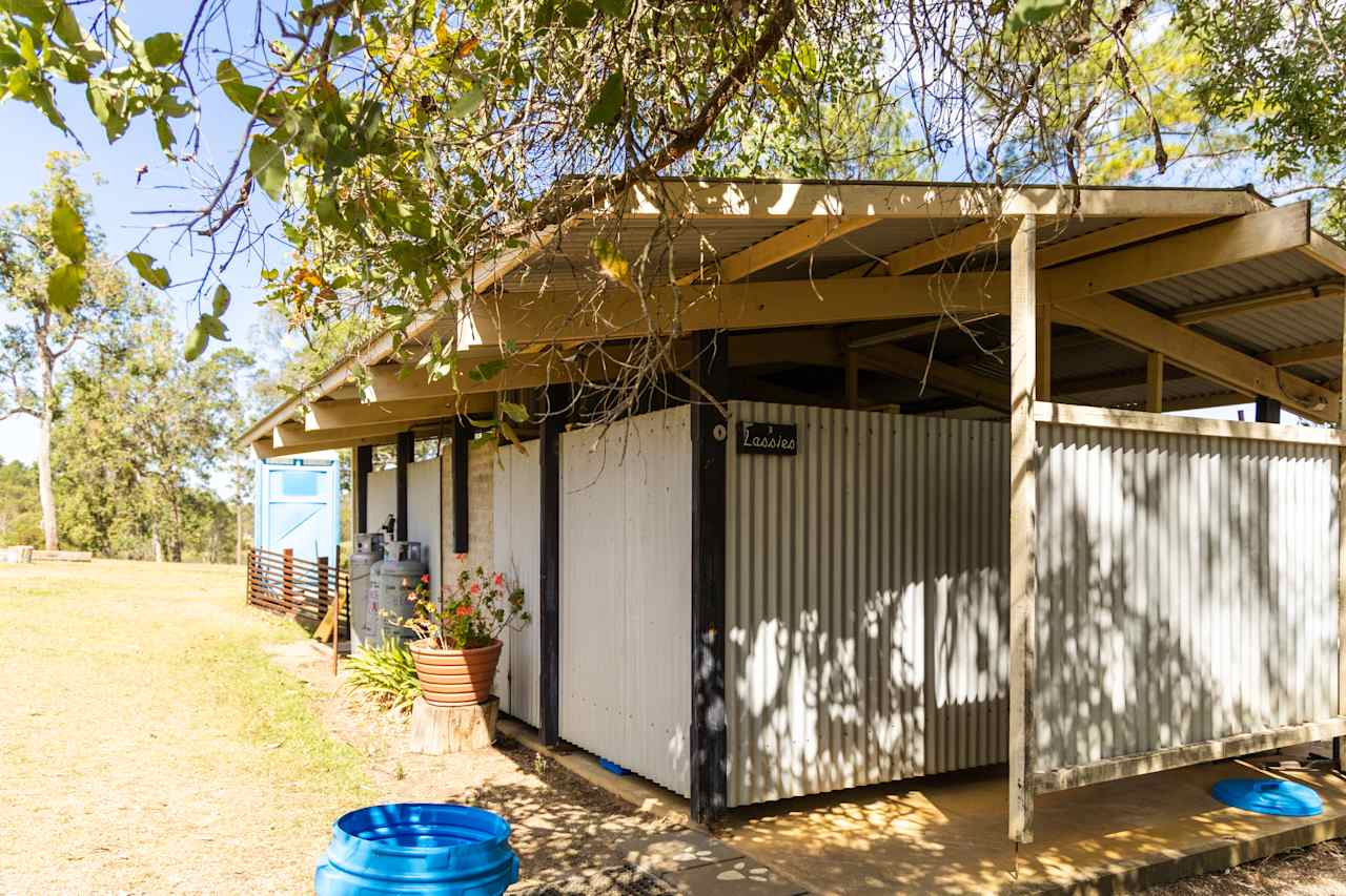 Amenities block which include flushing toilets and hot showers