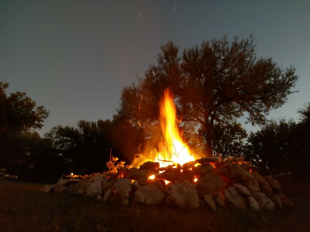 8x5 heart shaped fire pit we call the "Heartbeat" of Heart Rock Ranch!