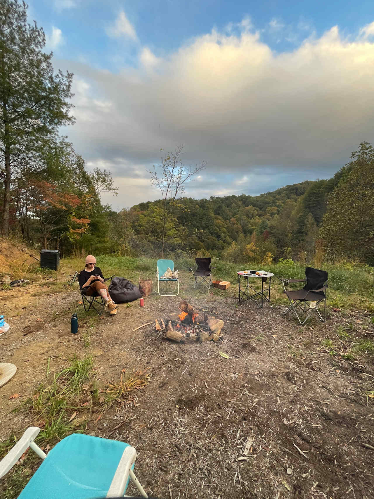 Ridge top forest tent camping