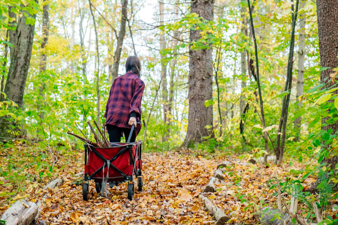 Wagon provided by host to help carry gear