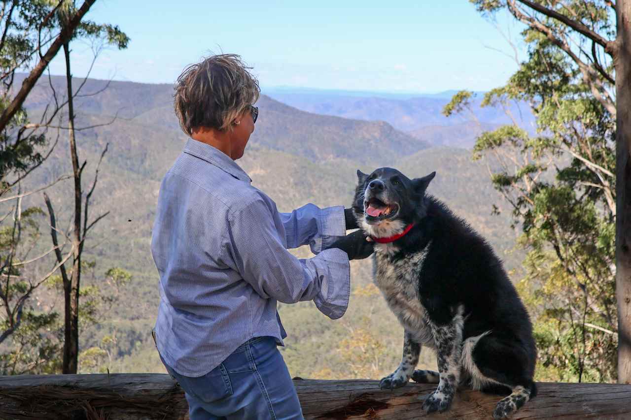 @the.galapagos.life - Rory's lookout with land host Liz and her gorgeous dog 