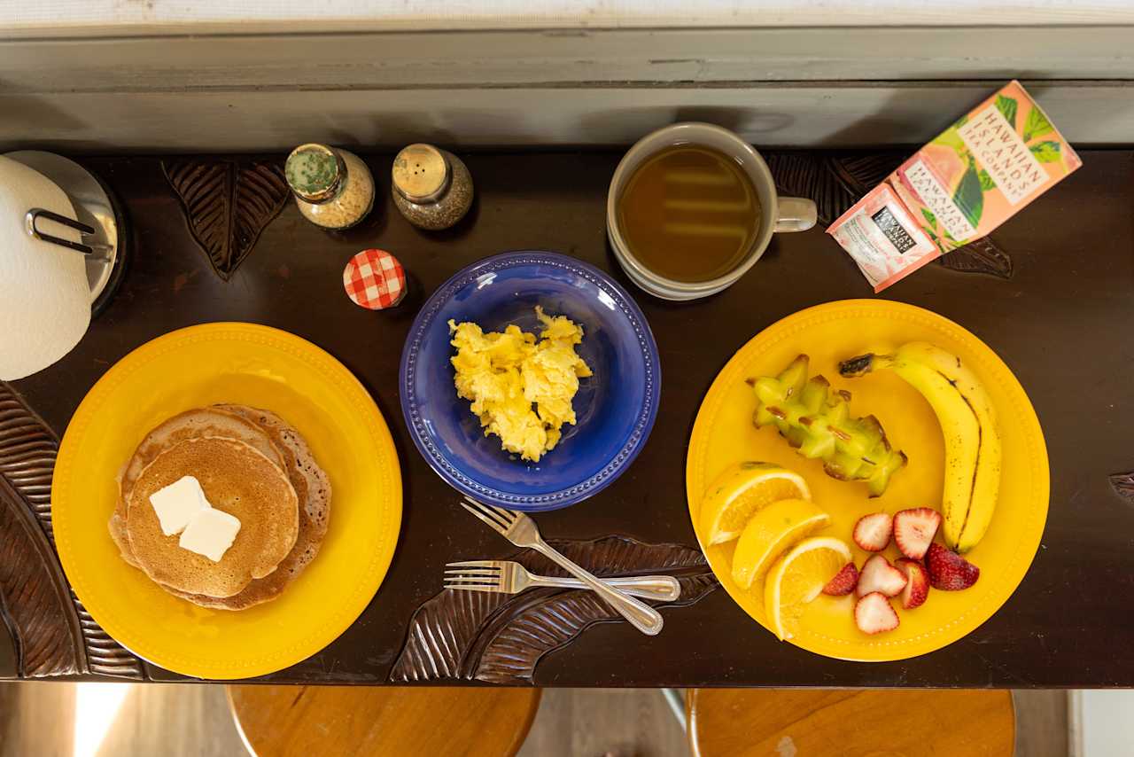 Breakfast with fresh eggs!