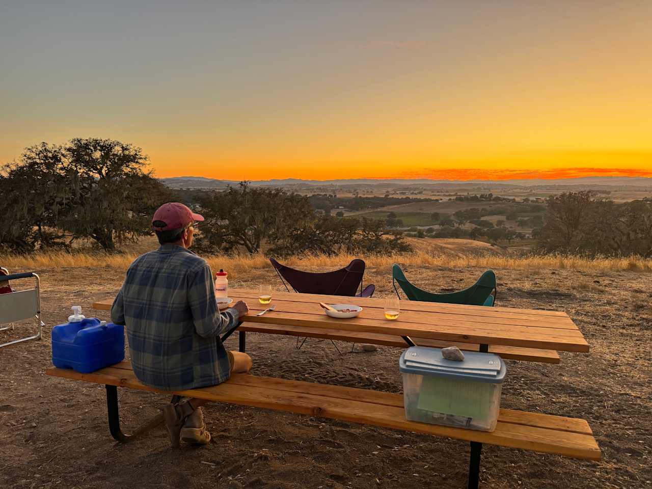 beautiful picnic table, star-gazing chairs, and some misc. supplies