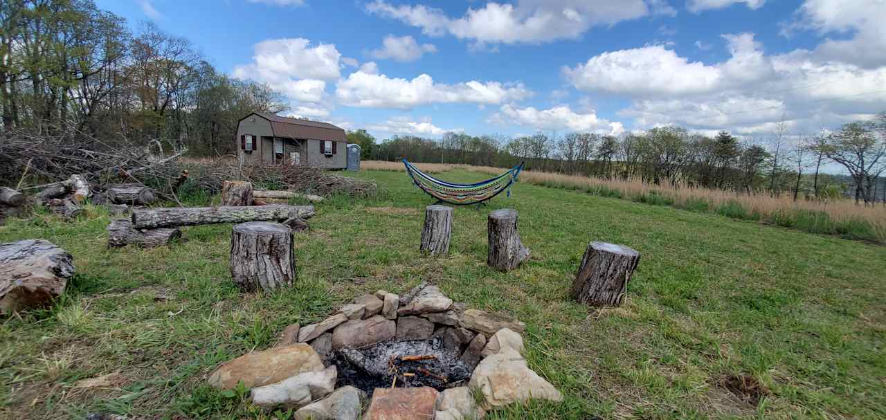 Communal fire pit area