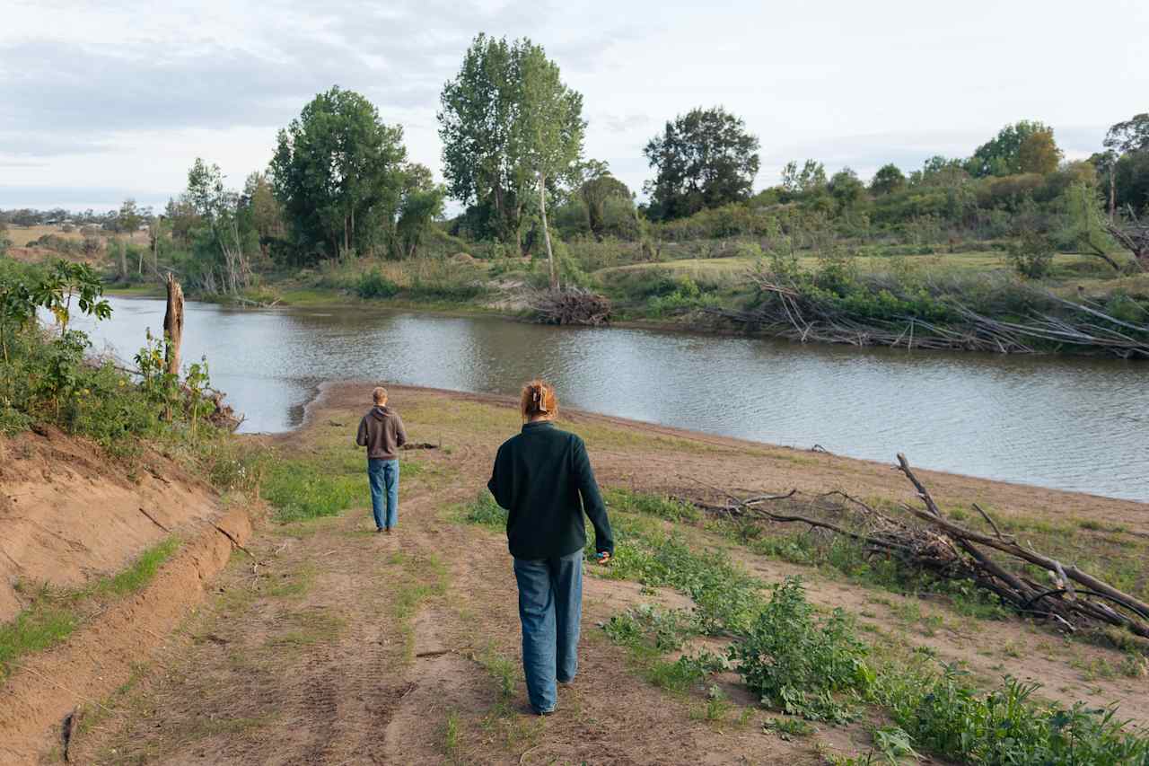 Walking down to the river