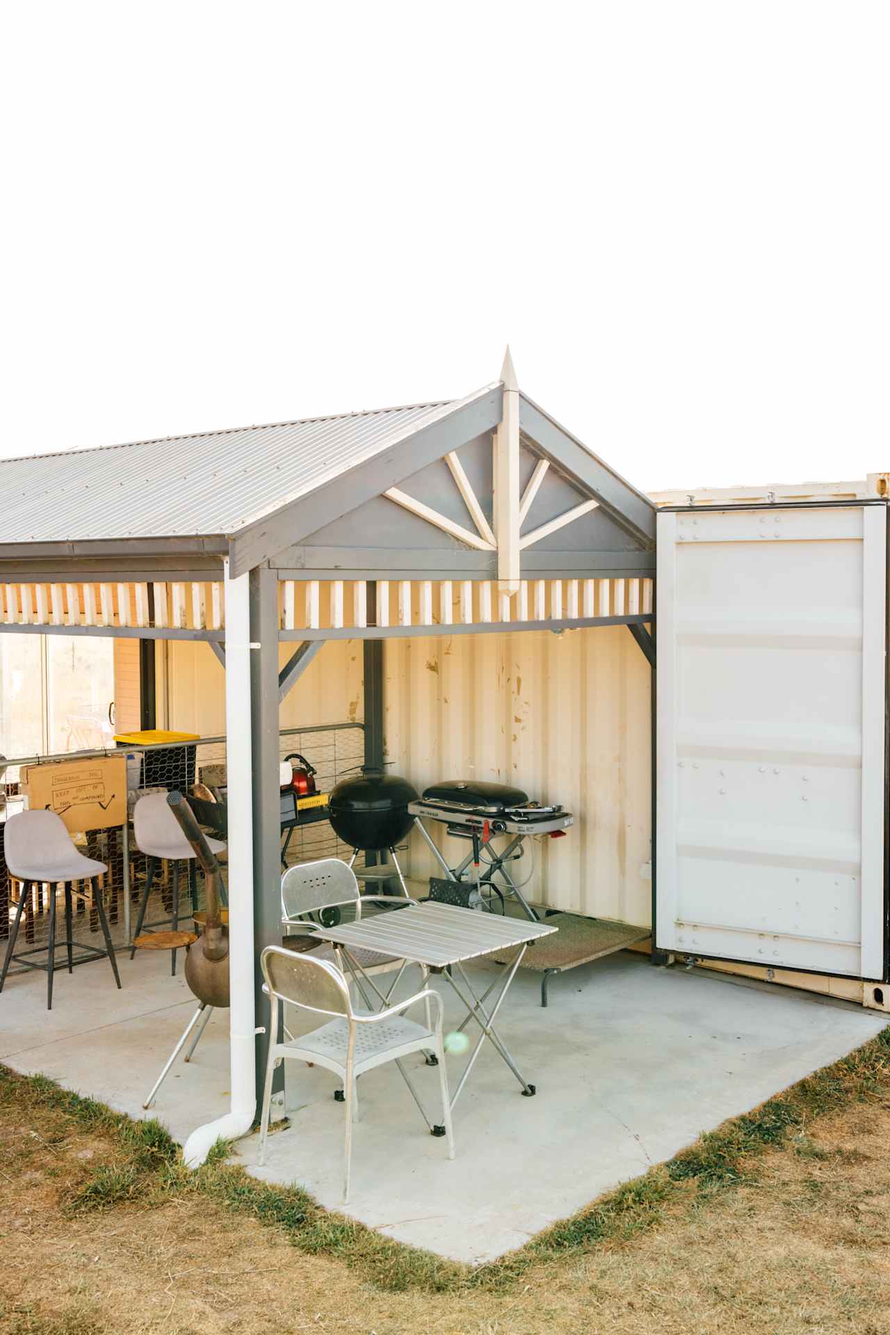 The grill area and communal space for campers.