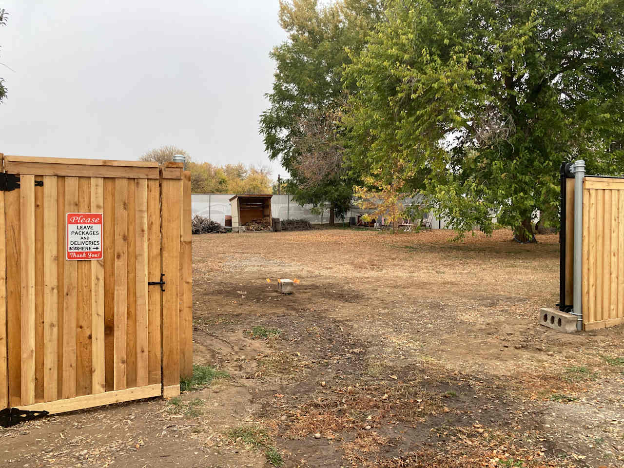 enter through large rolling gate