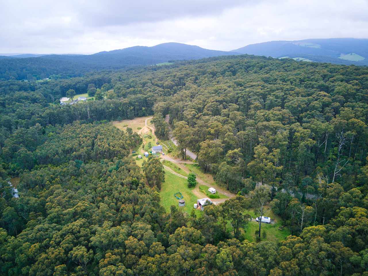 Drone shot of the site