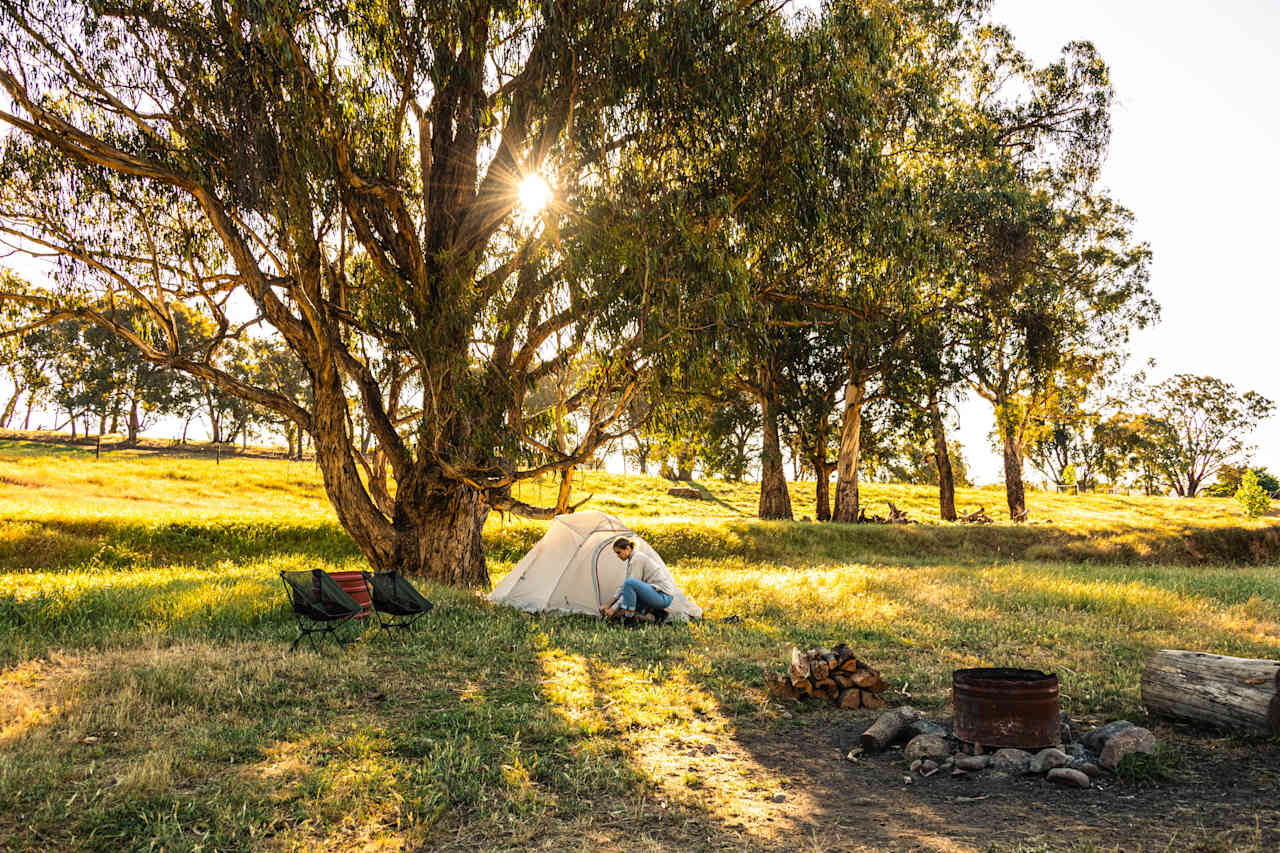 Setting up camp at Creek Camp site!