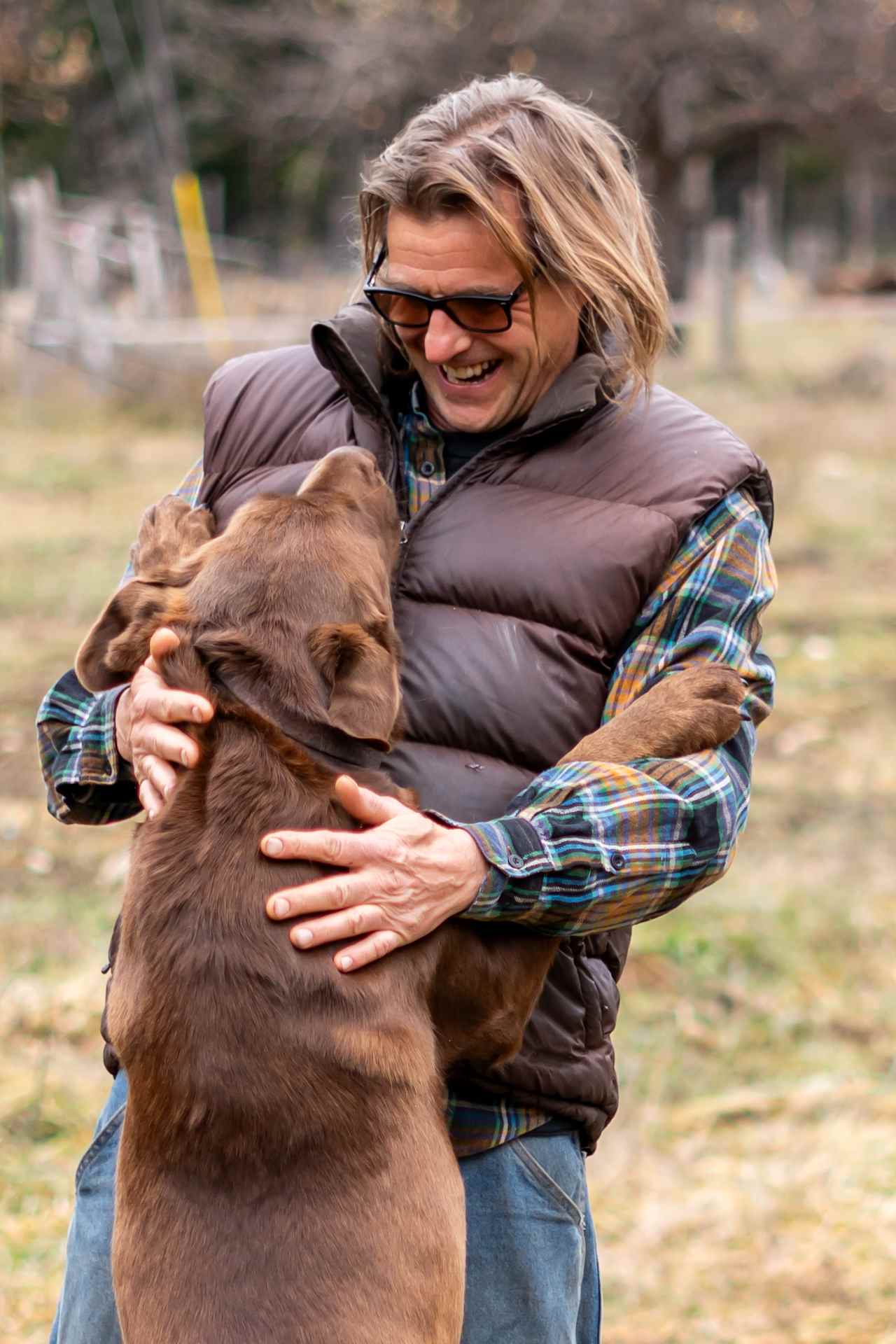 The host Gary with Poi the pup