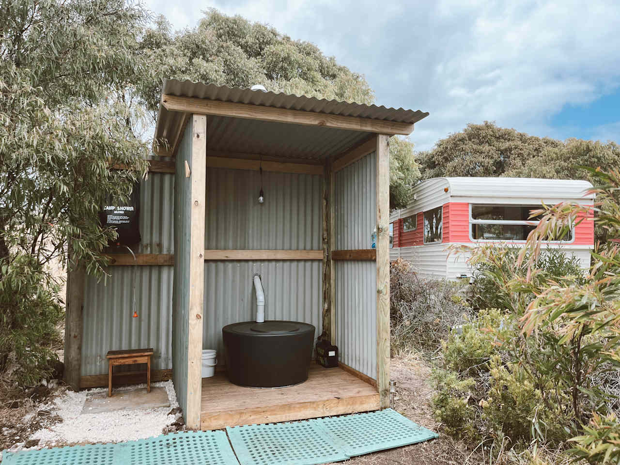 The recently upgraded outdoor bathroom area. 