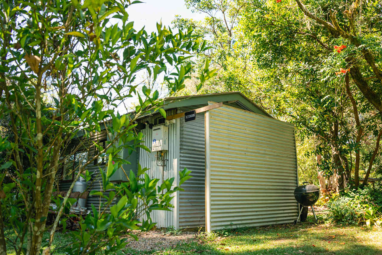 Bathroom block, where the toilets and showers are located just 2 minutes walk from camp