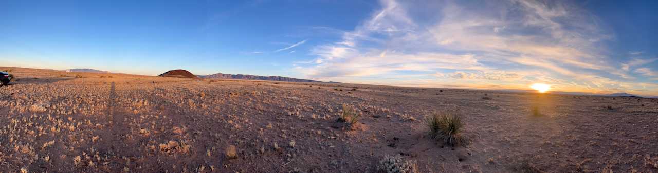 Scenic Desert Volcano and Stars