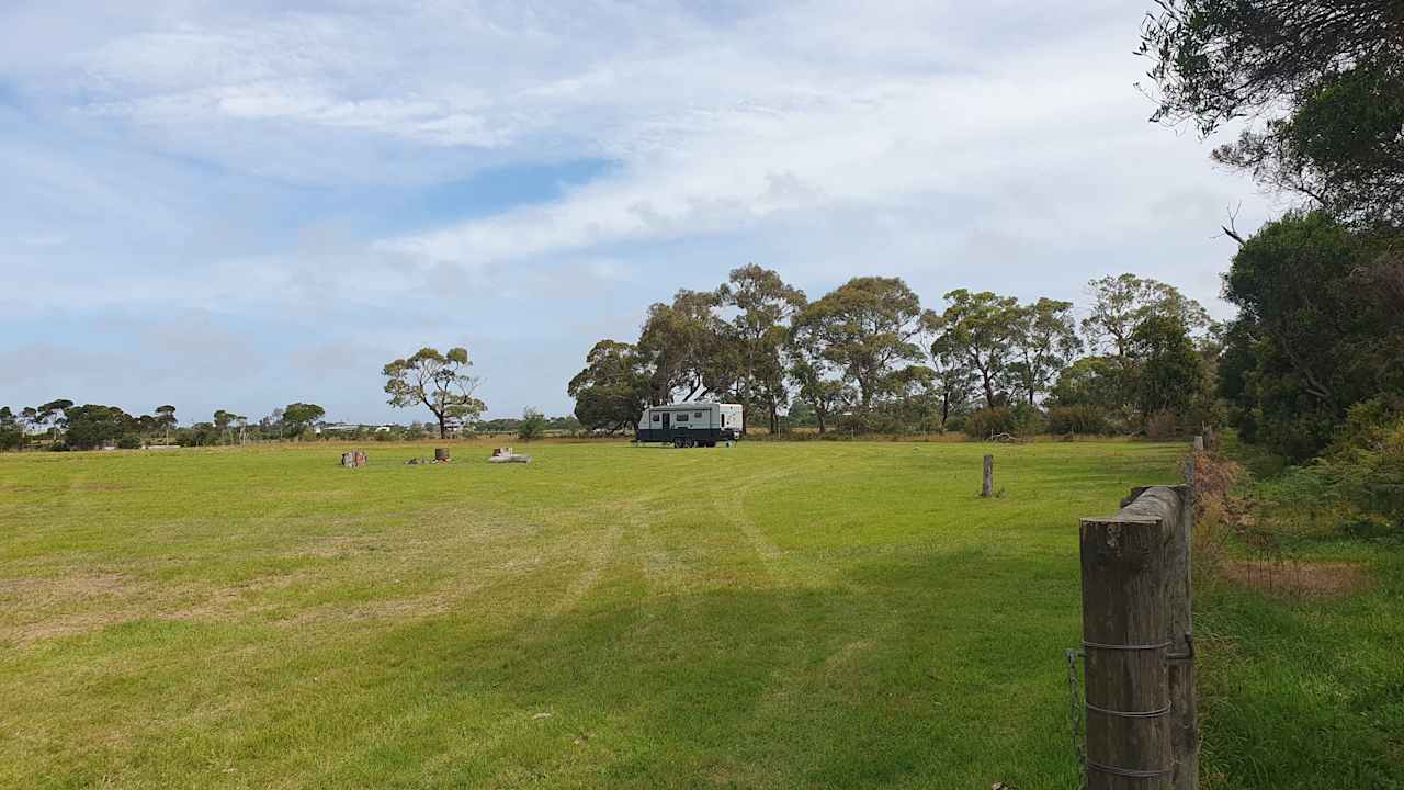 View from the entrance gate. Plenty of room. Fire drum is in the middle.