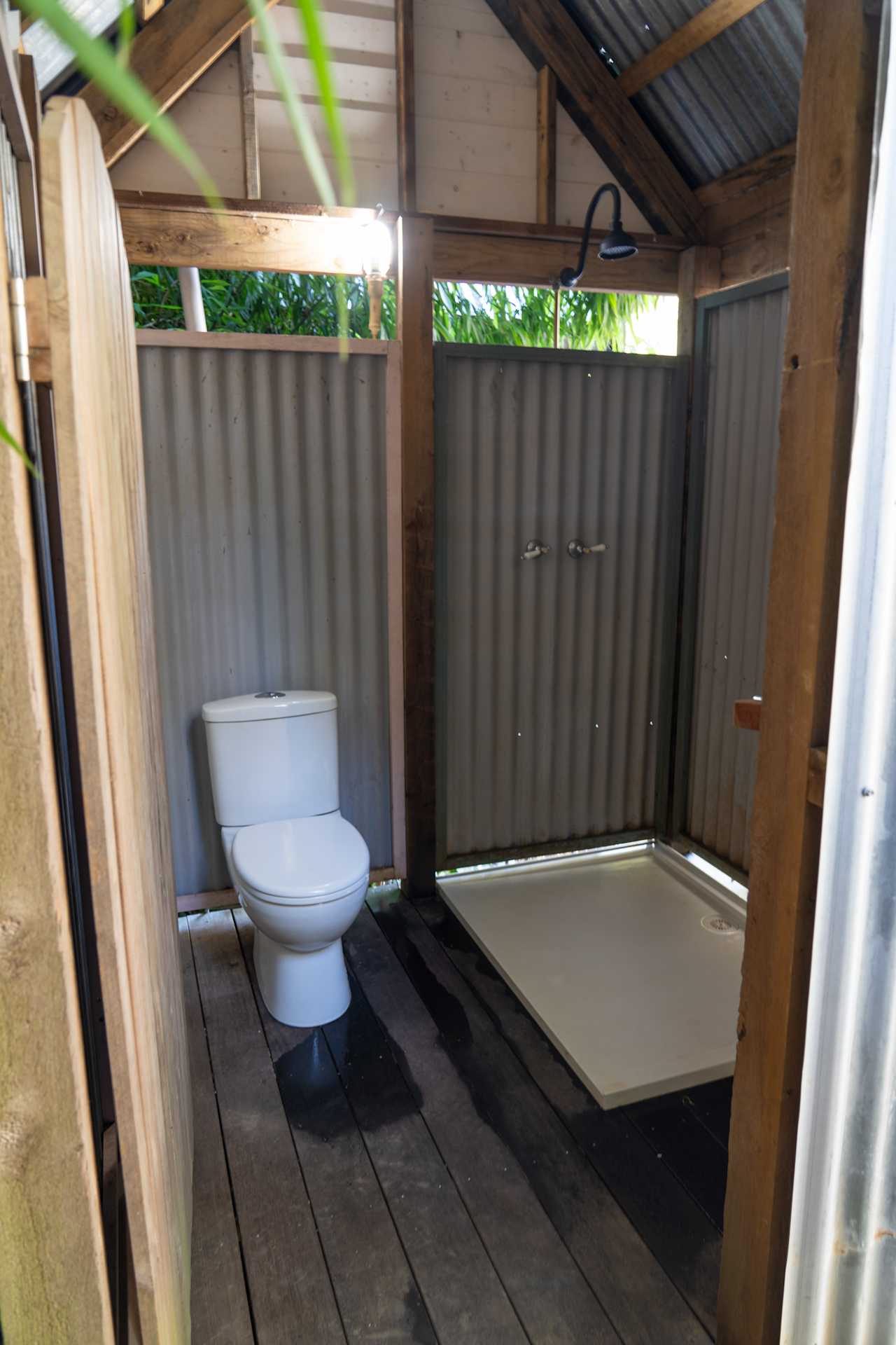 Nice clean amenities with a shower and toilet