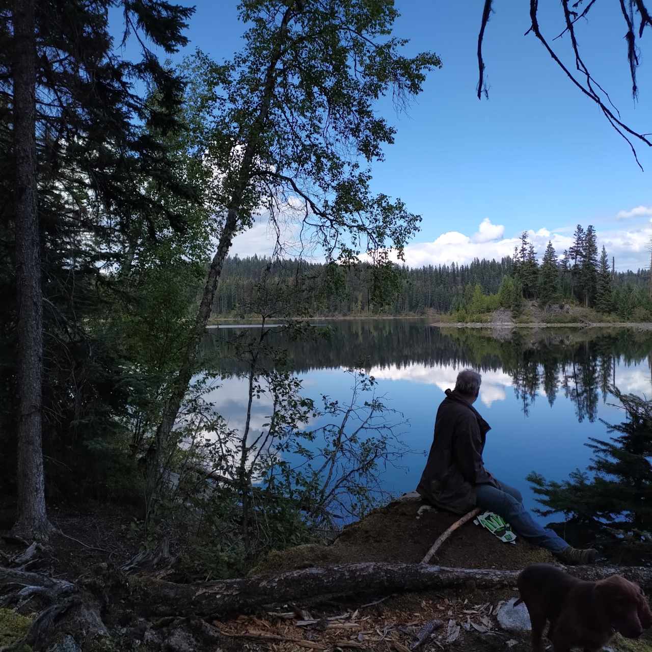 Picture of my dad at school house lake