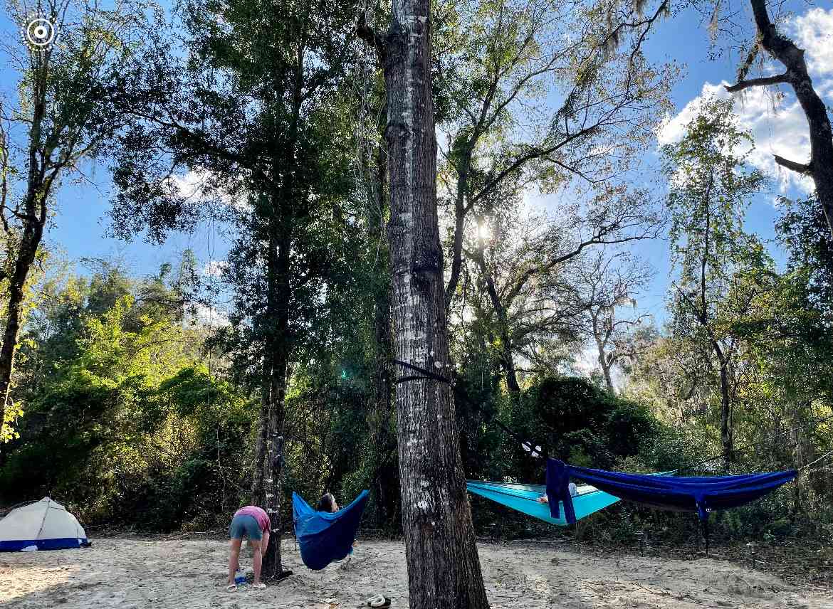 Chatting and chilling in the hammocks
