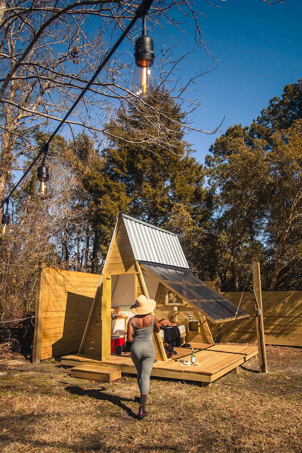 Cozy A-Frame Cabin Camping