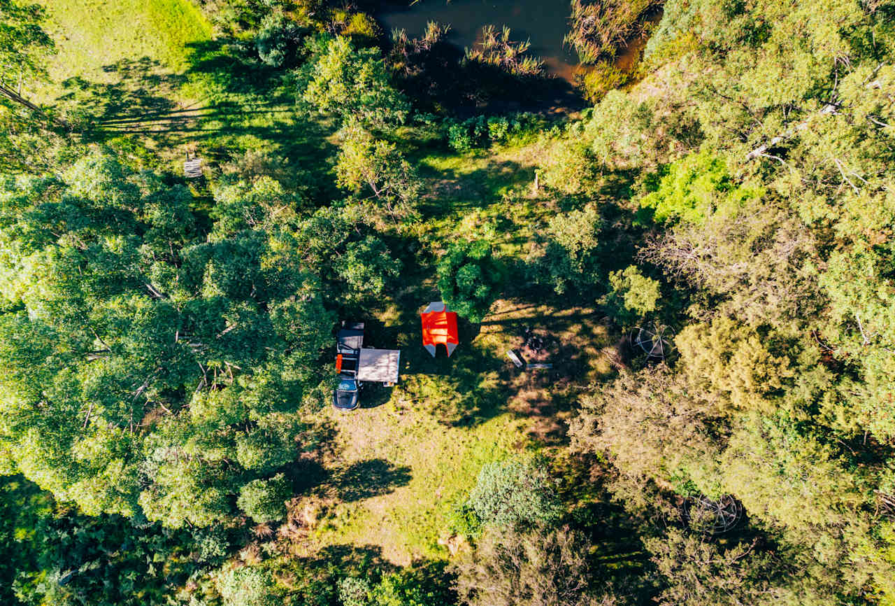 Bird eye view of the campsite