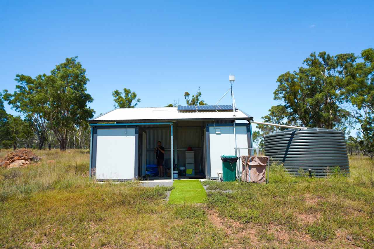 the shower and toilet block