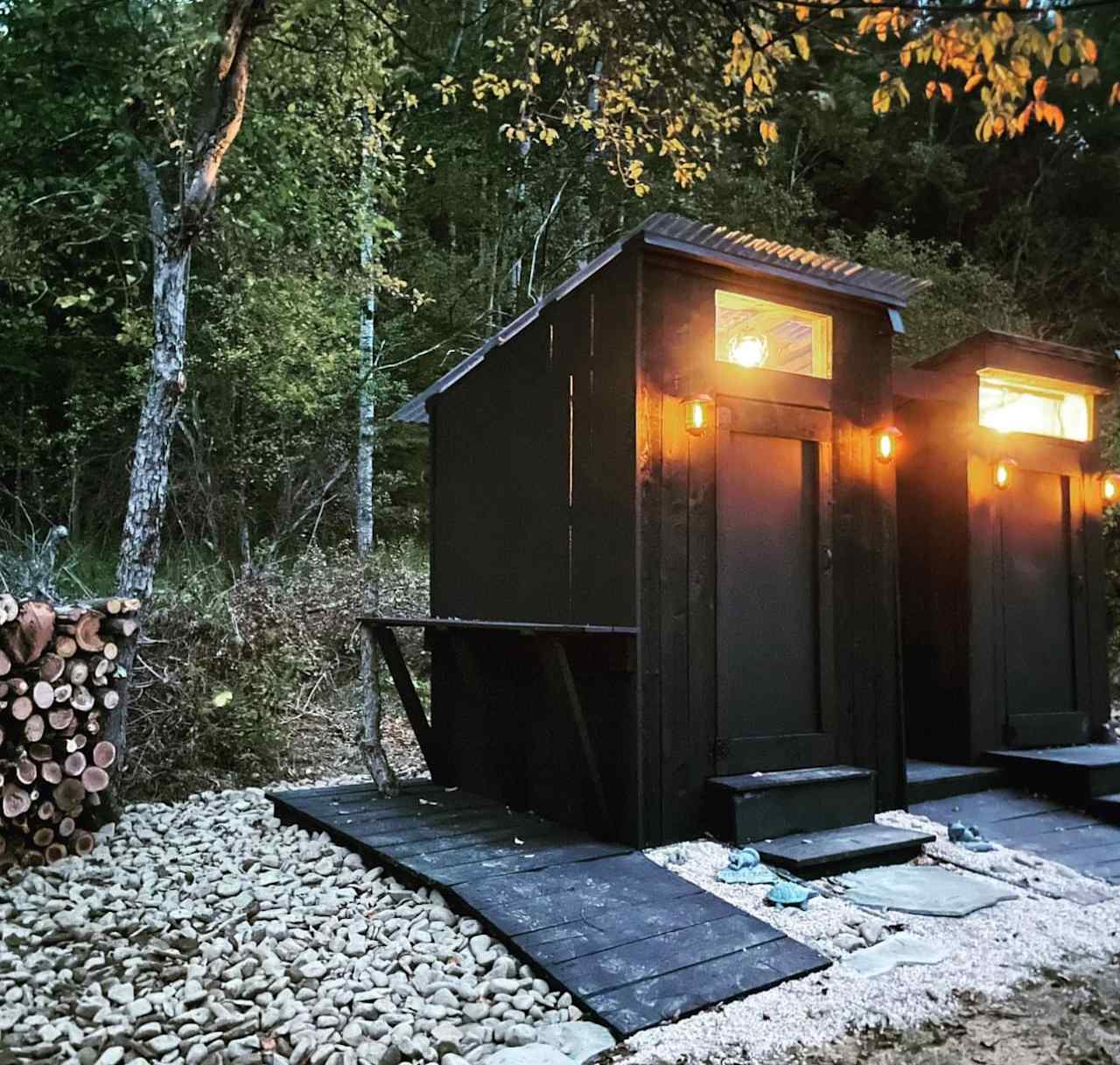 Outhouse and shower