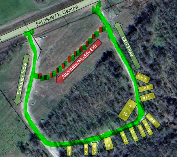 Estimated spot location and dimensions.