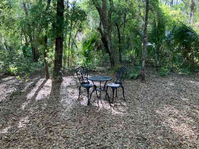 Outdoor dining area.