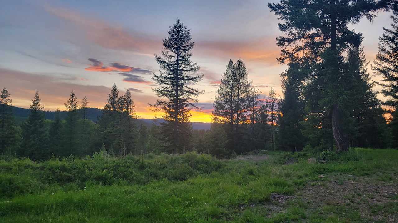 Sunset to the west from the back yard.