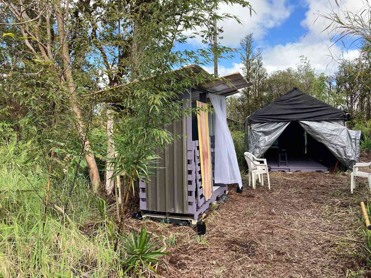 Outdoor shower and restroom 