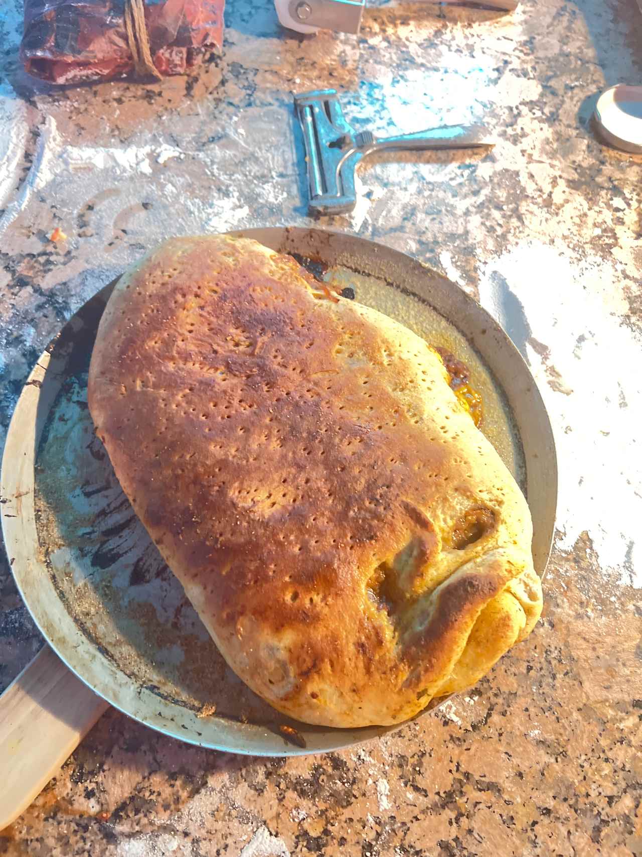 Chef Trever’s homemade calzone.  Dill seed, dill weed, toasted onion and garlic…and that’s just the crust!  Brisket, vegetarian, dairy-free, and low salt options are respectfully accommodated.  