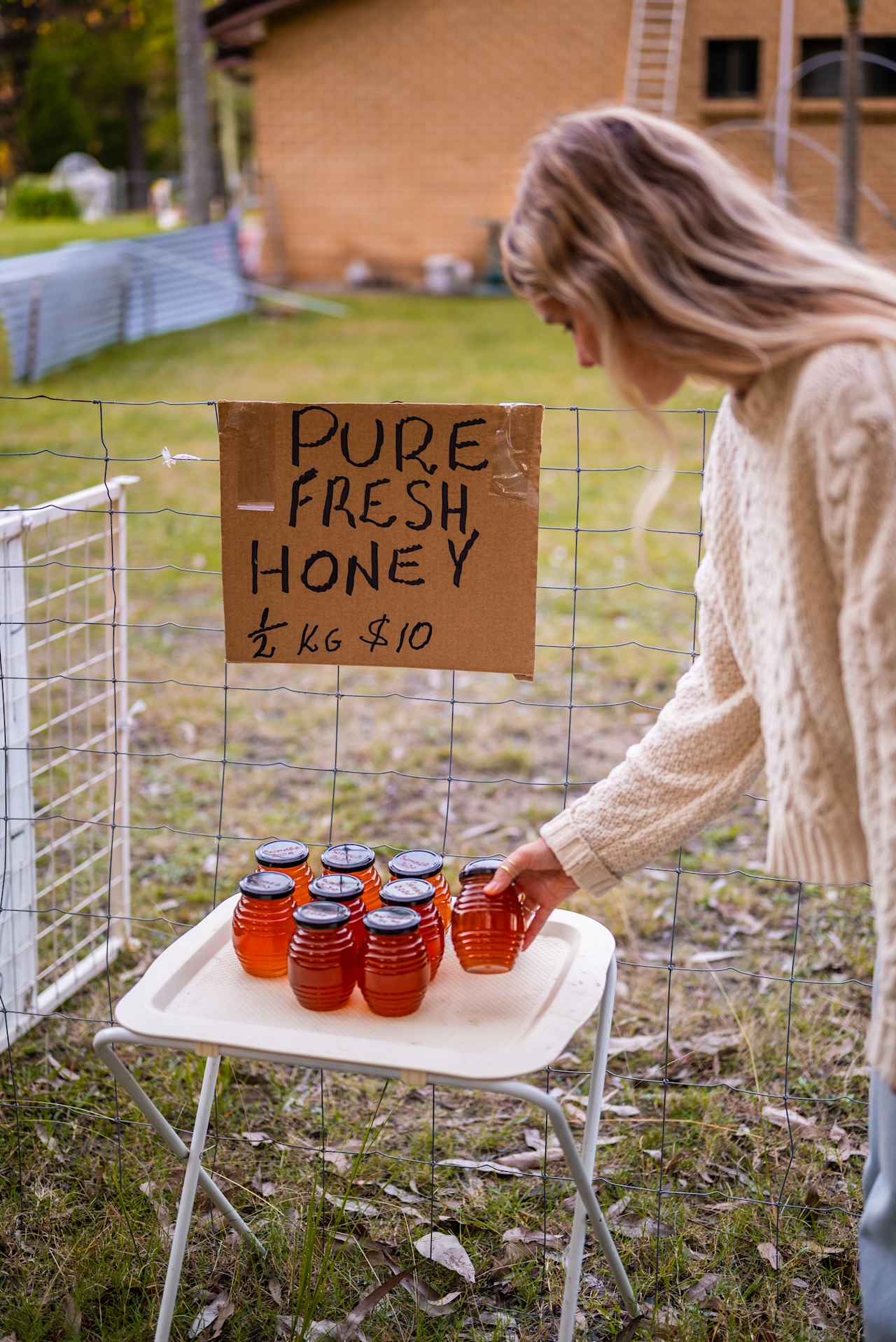 Fresh honey available for purchase made right here by the hosts hobby hives