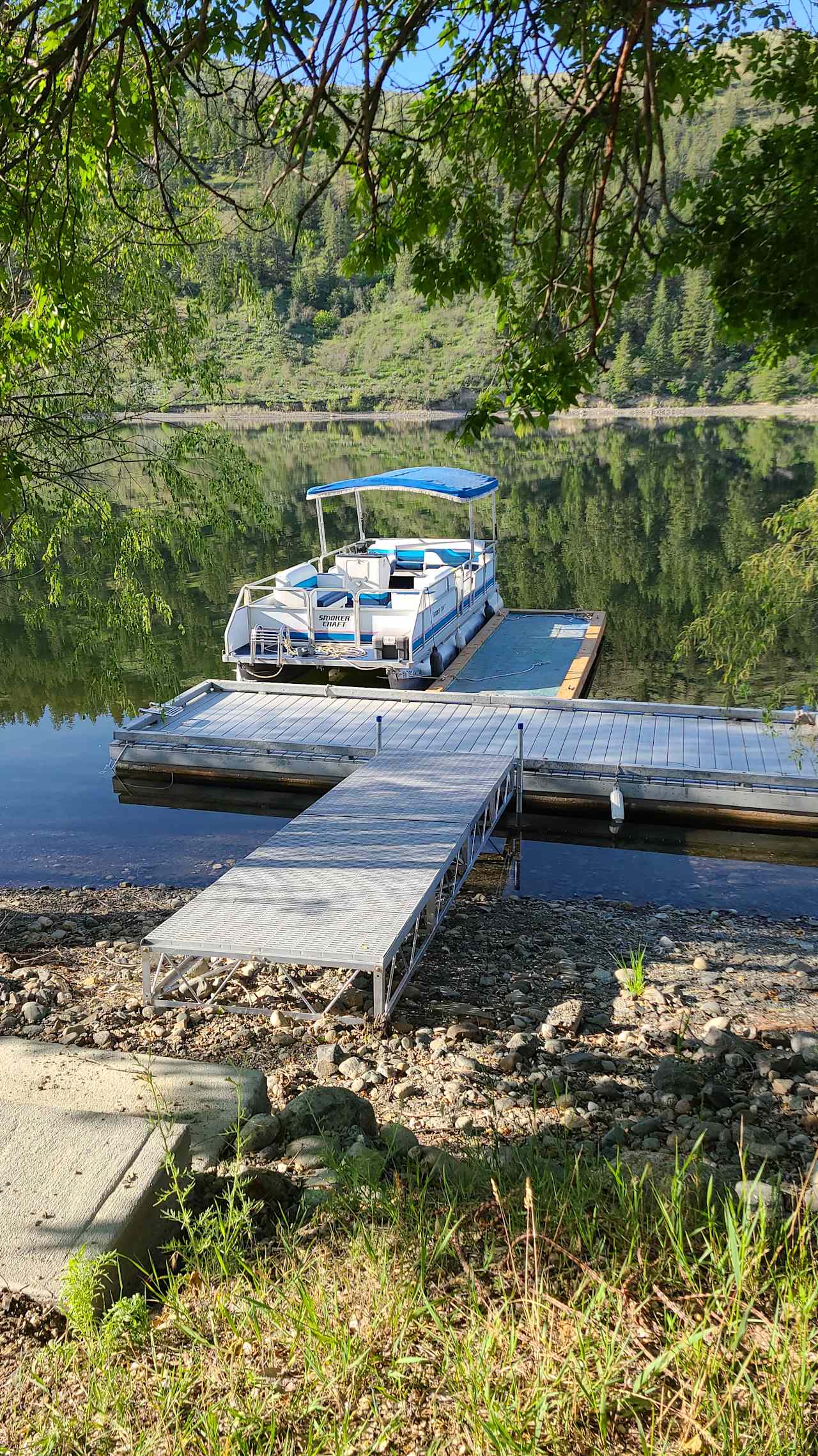 By late August the reservoir lake level drops significantly, so we take advantage of the floating docks to move our access as needed.