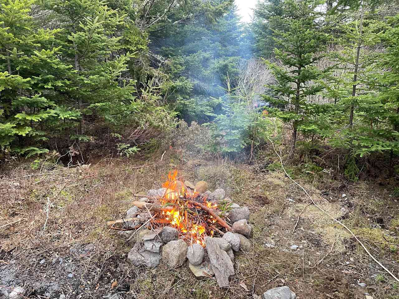 Fire pit adjacent to RV site 