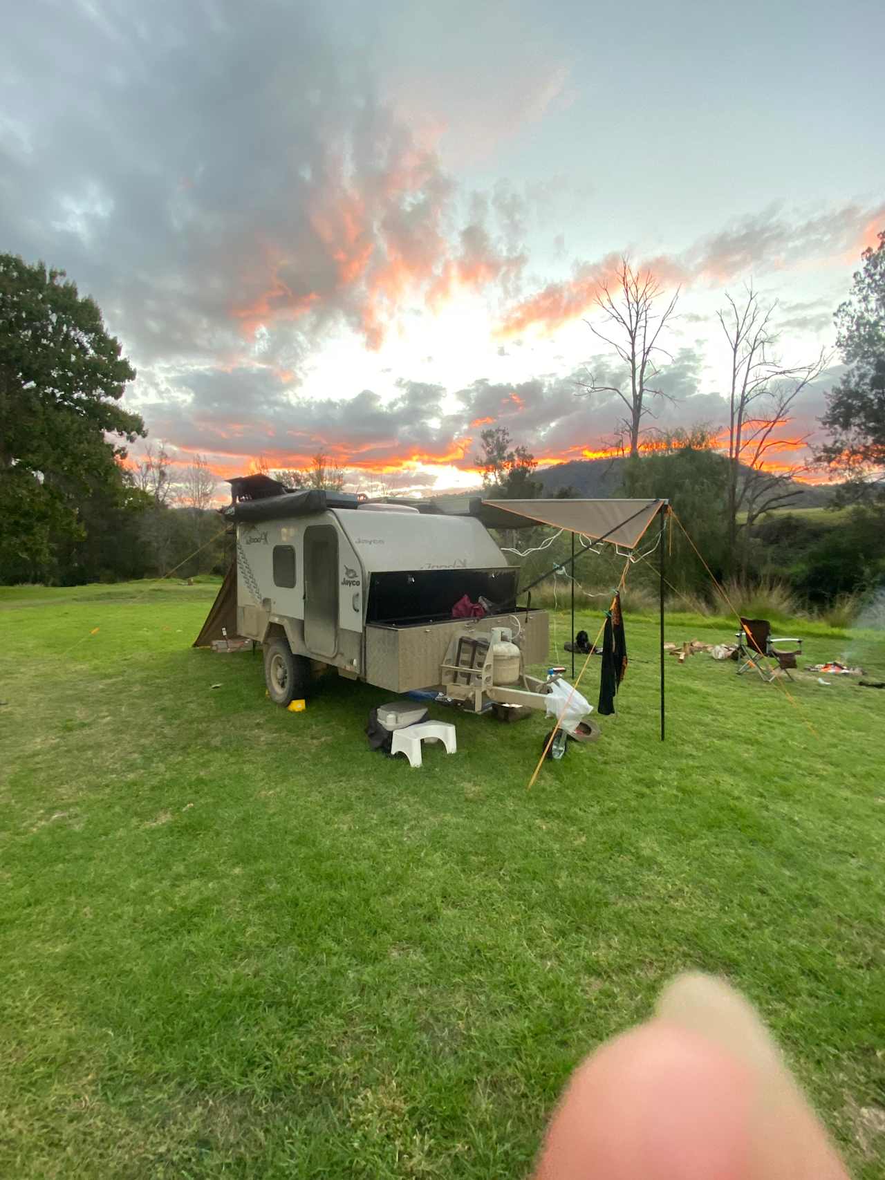 Campsite at sunset