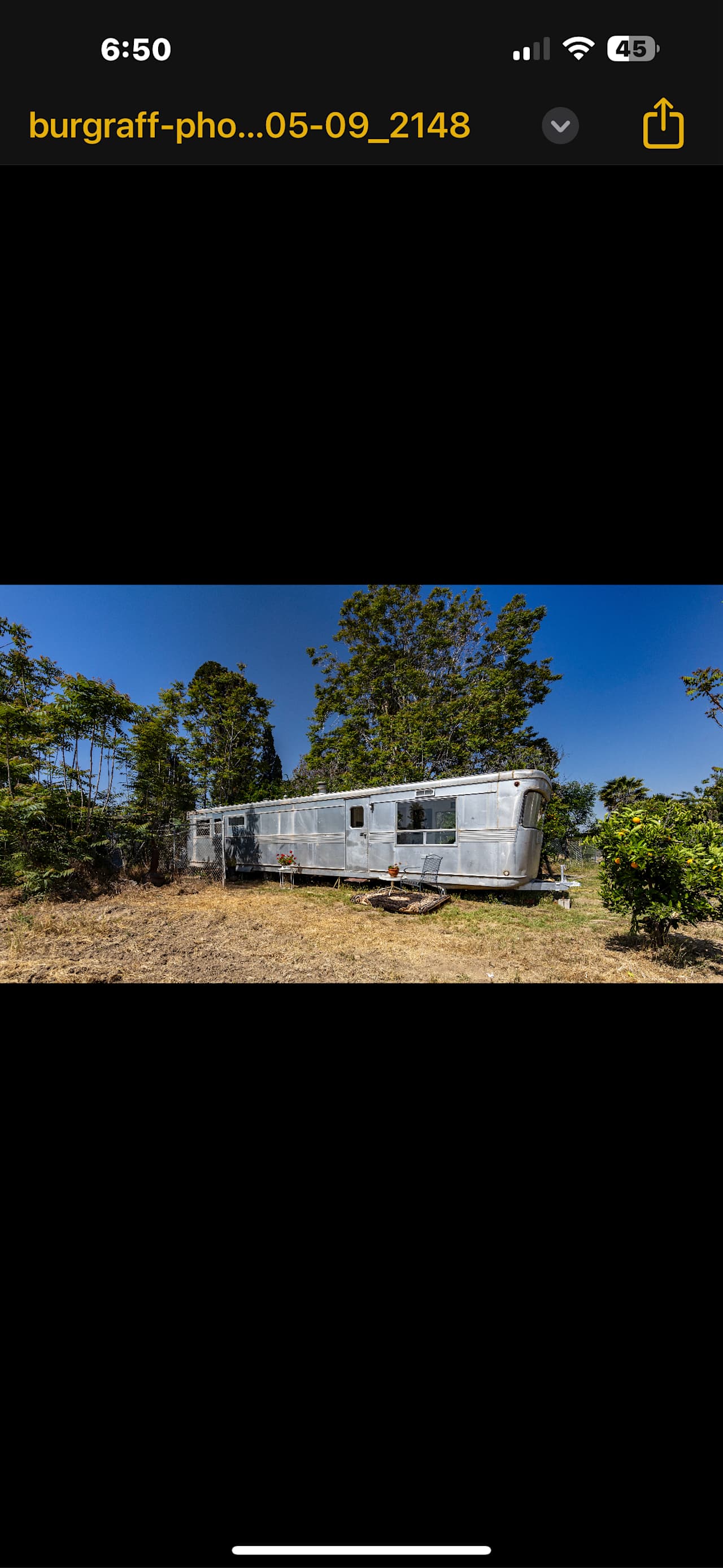 Vintage trailer side view