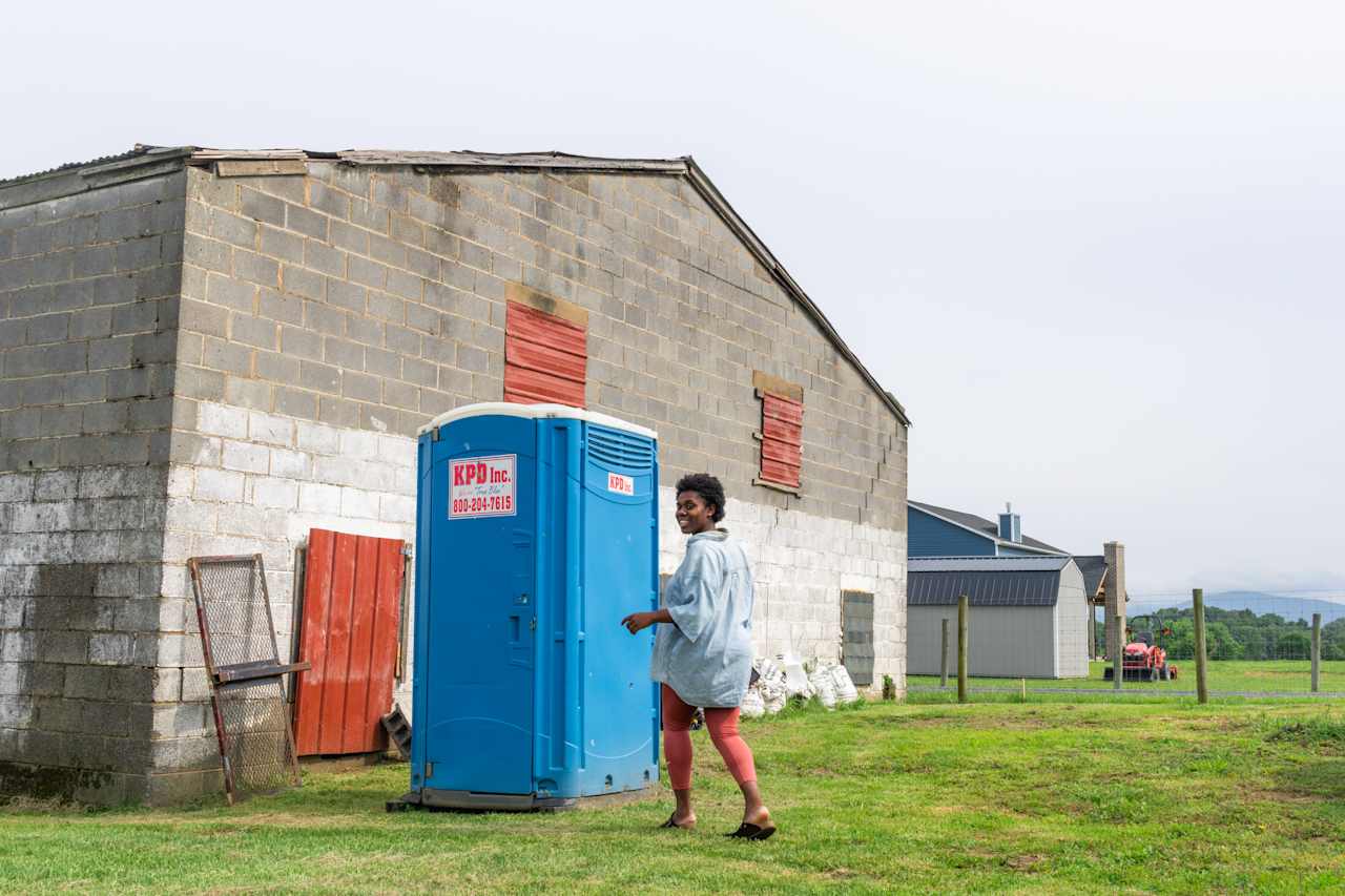 There’s a bathroom on-site!