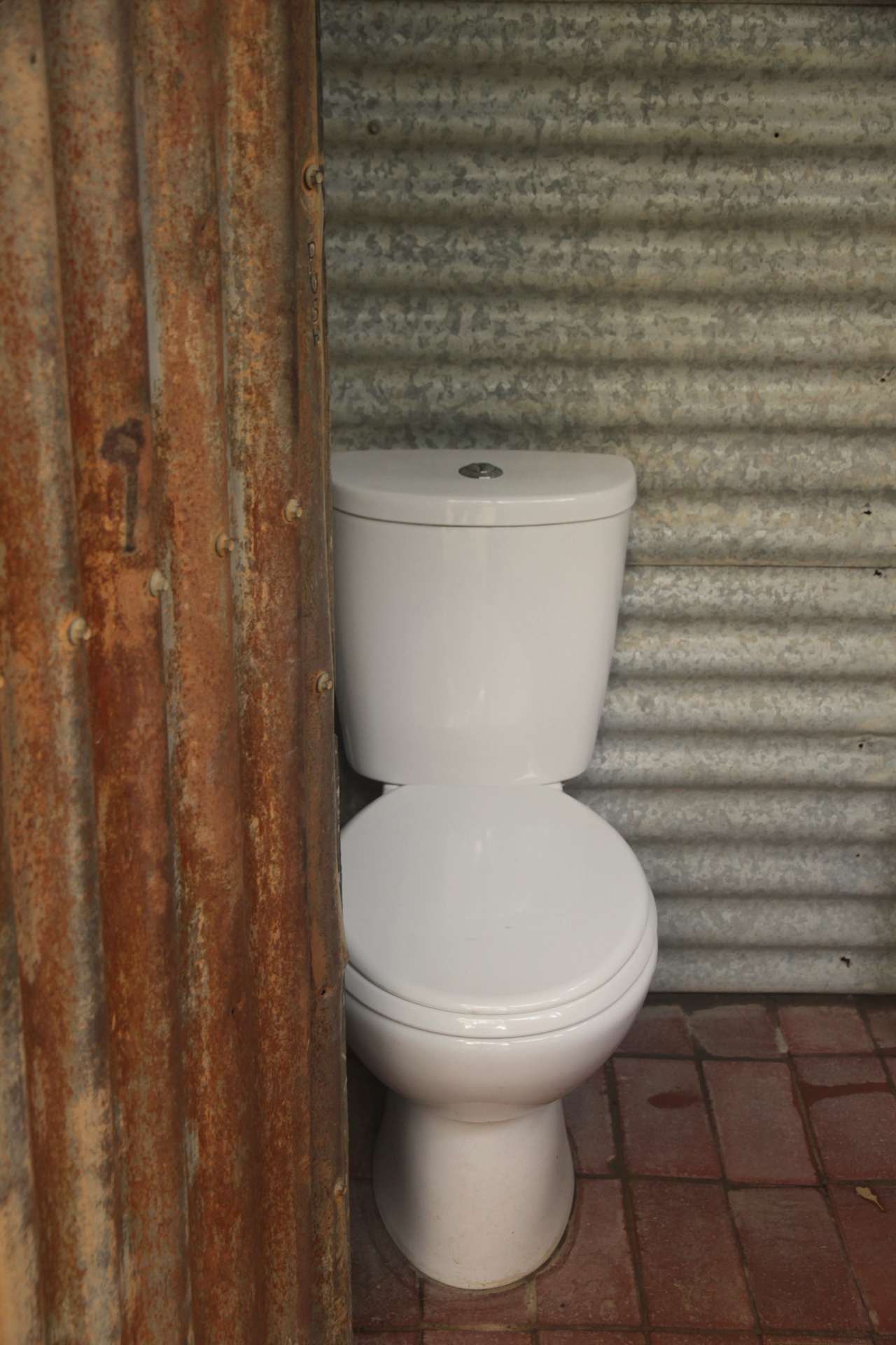 Luxury of a flushing toilet at Little Bell glamping tent 