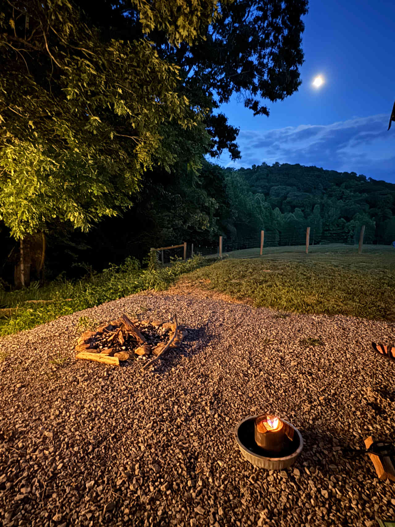 View of fire pit and our own mini LNT fire