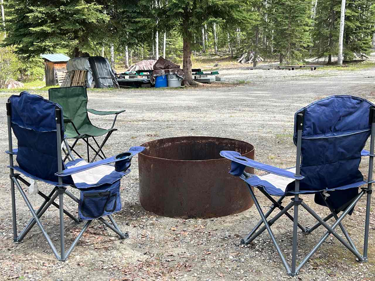 Fire pit area overlooking site area