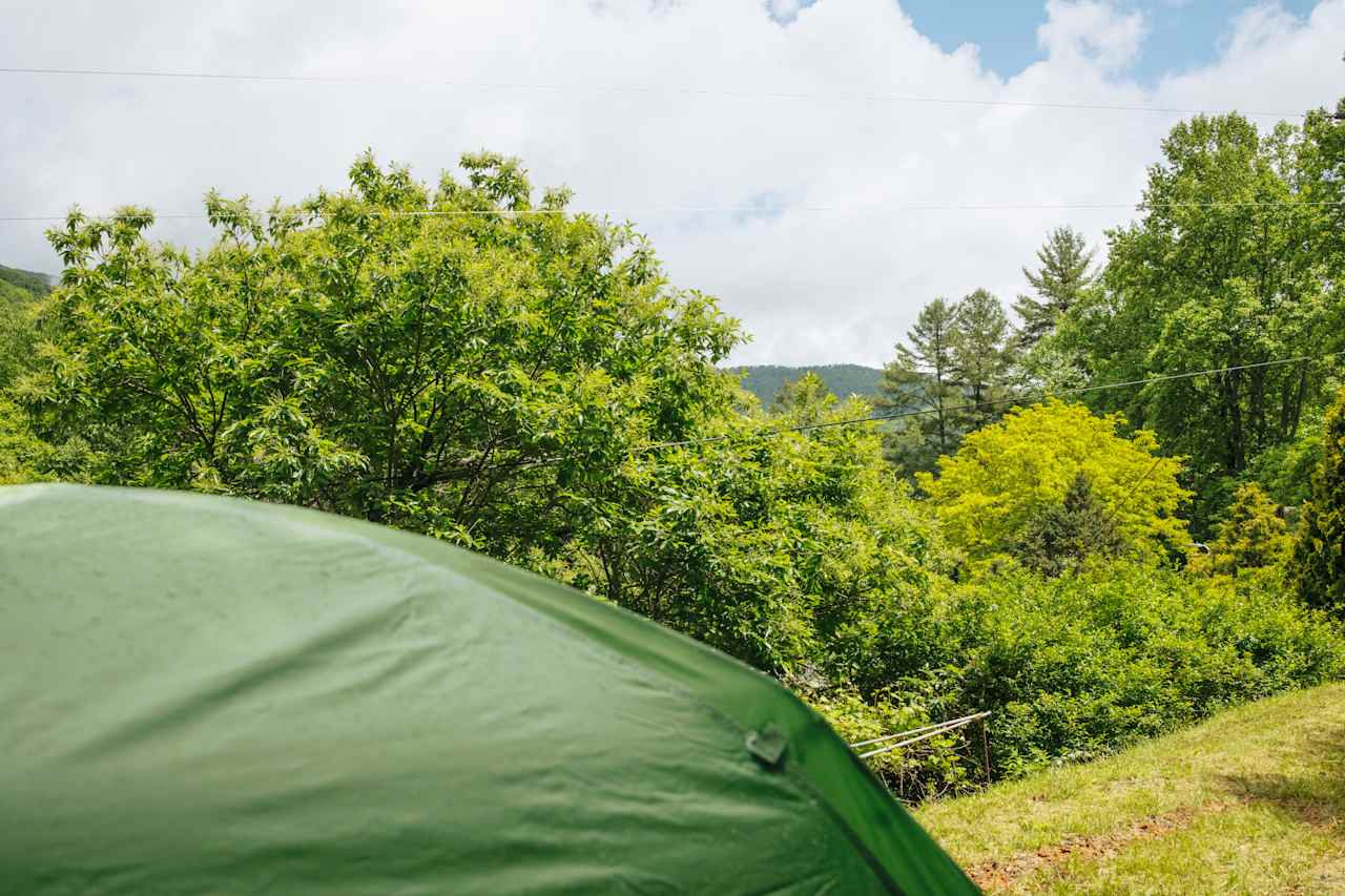 The view from your tent at campsite 3