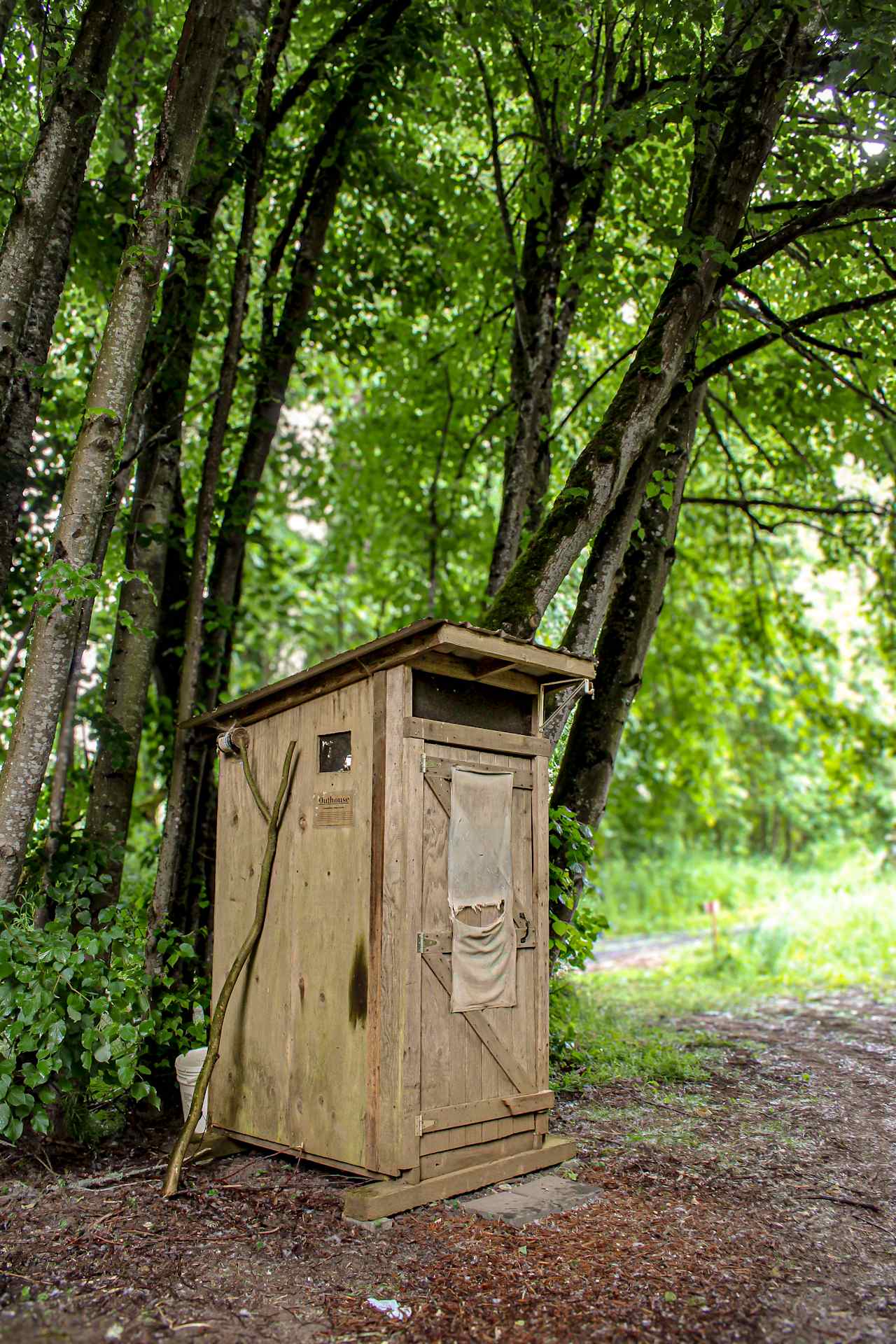 An outhouse for all your needs w/sawdust for those special moments