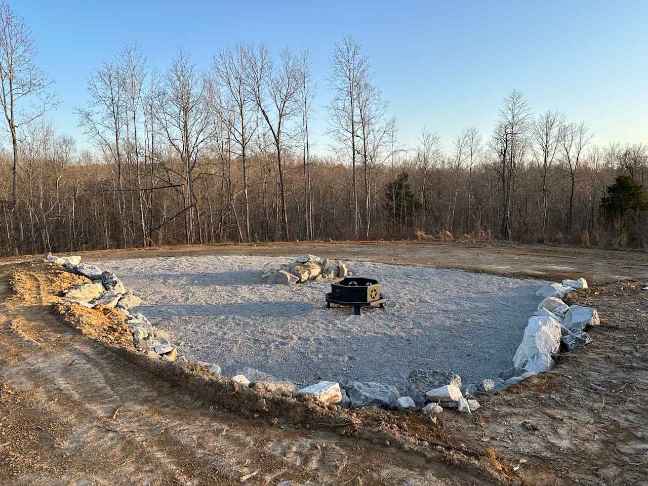 Communal fire pit area