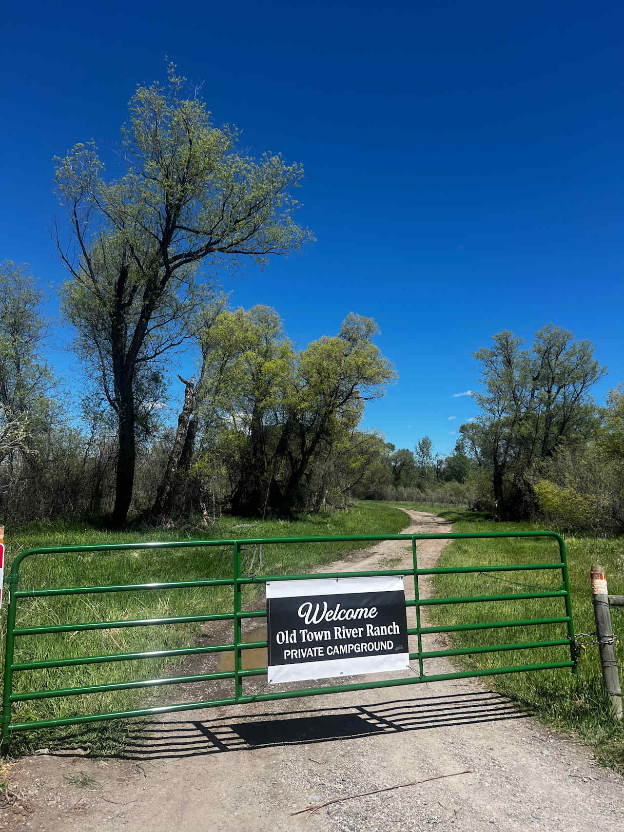 Entry to the Ranch off of Old Town Road just before the Bridge.