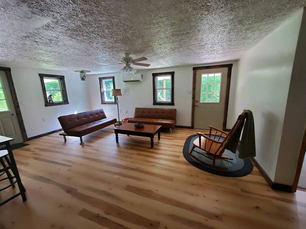 Living area, open floor plan.  Two futons can be used for sleeping.