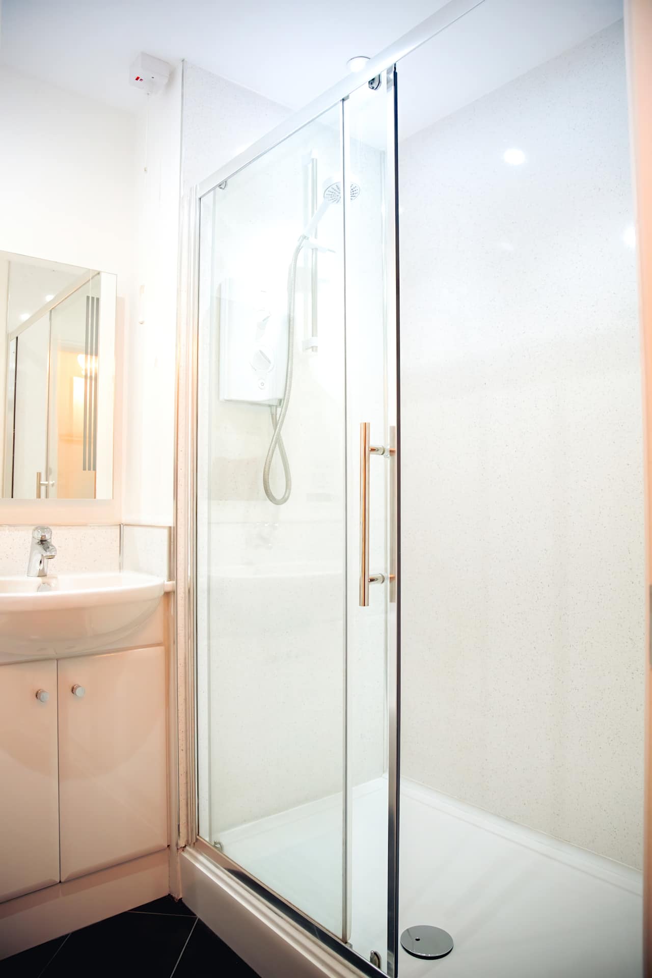 A shared shower room and a shared flush toilet is also available for guests to use (access from garage).