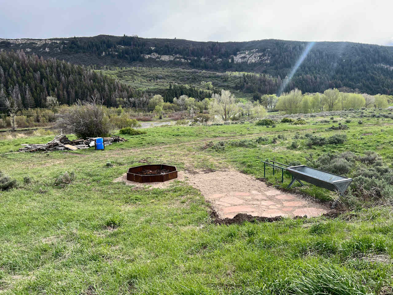 Fire pit and hangout area