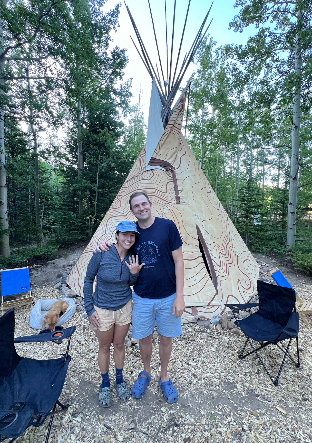 Our First Campers, Andi and Brett - Brett popped the question to Andi inside our Tipi! What a memorable experience for us all! We wish these two a lifetime of adventures! 