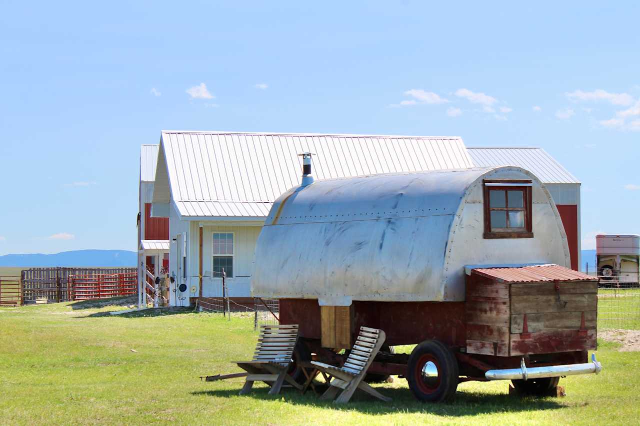 The wagon is parked next to our shop yard for convenience to the outhouse. 